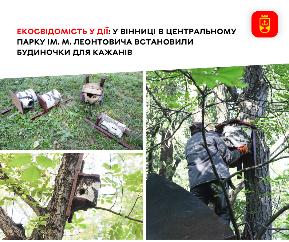 Екосвідомість у дії: у Вінниці в Центральному парку ім. М. Леонтовича встановили будиночки для кажанів